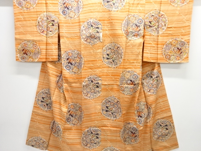 JAPANESE KIMONO / ANTIQUE JUBAN / SILK / FLOWER & BIRD